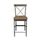 International Concepts X-Back CounterHeight Stool, 24" Seat Height, Hickory/Washed Coal S45-6132 - alternate 3